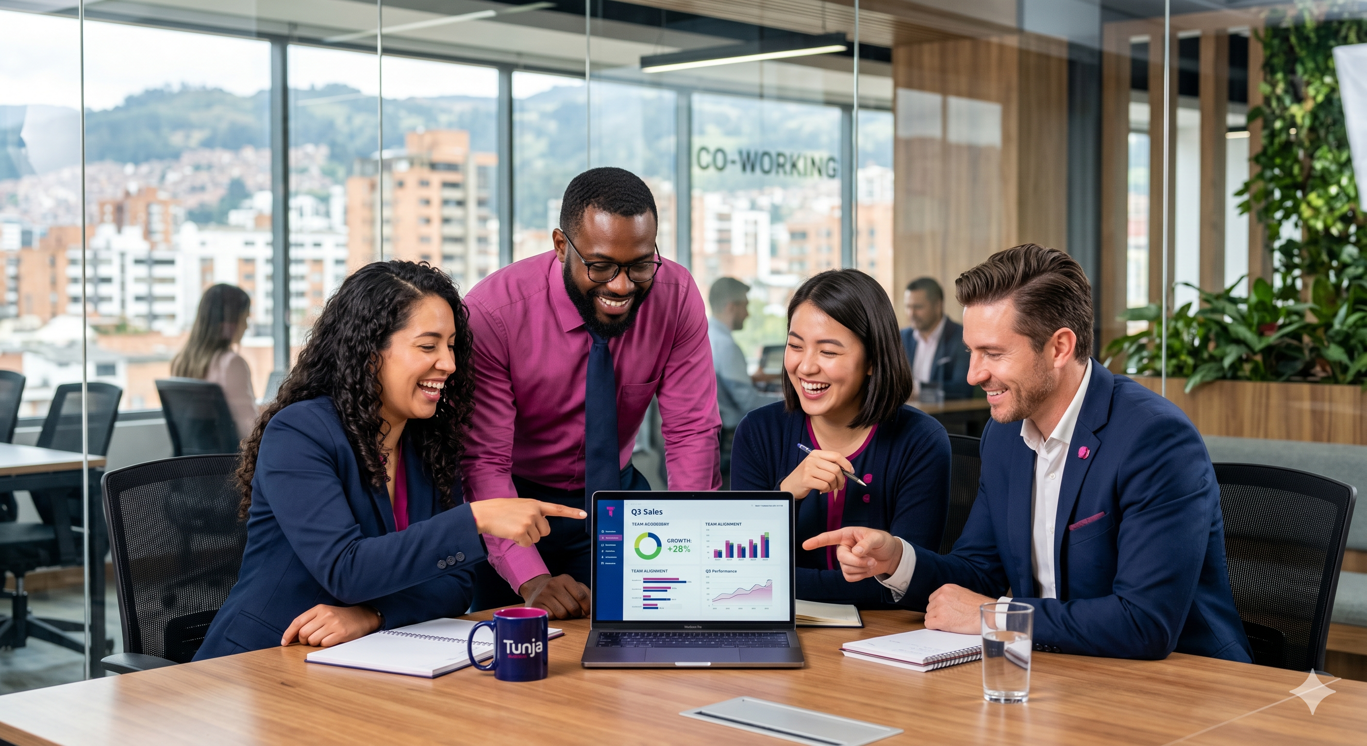 Equipo comercial entrenándose con el Método W